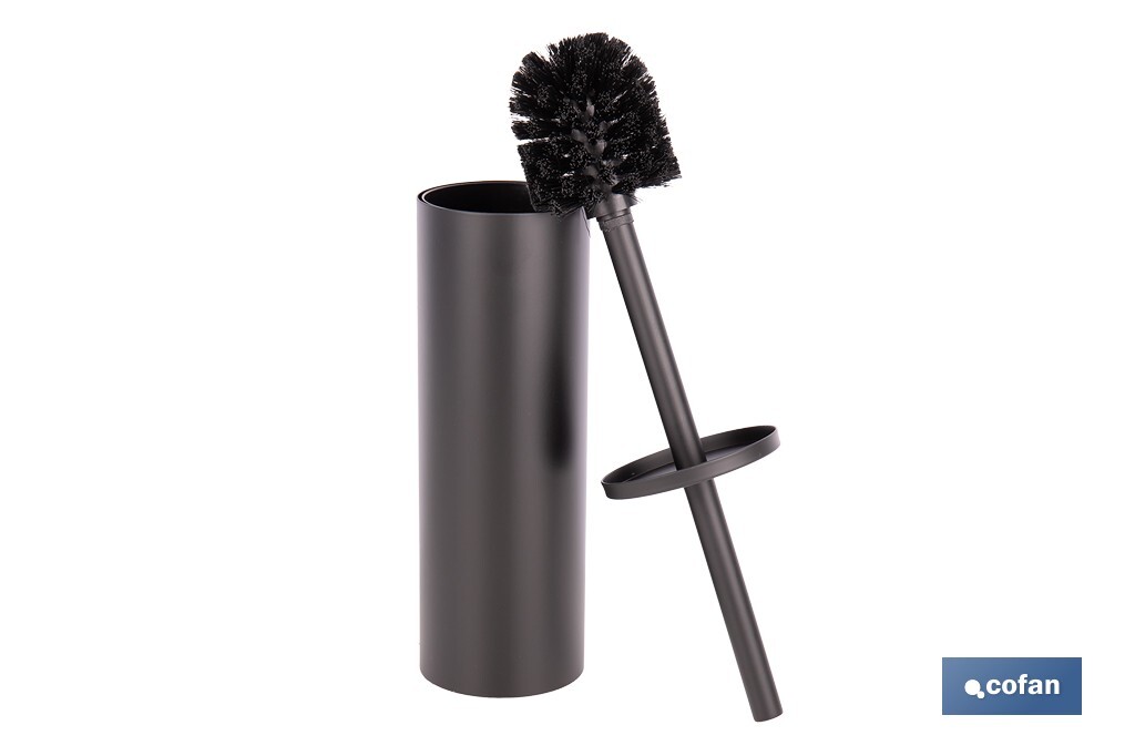 ESCOBILLERO PARA INODORO NEGRO MATE DE ACERO GAMA RIBEIRA 9,1 X 9,1 X 39 CM (PACK: 1 UDS)