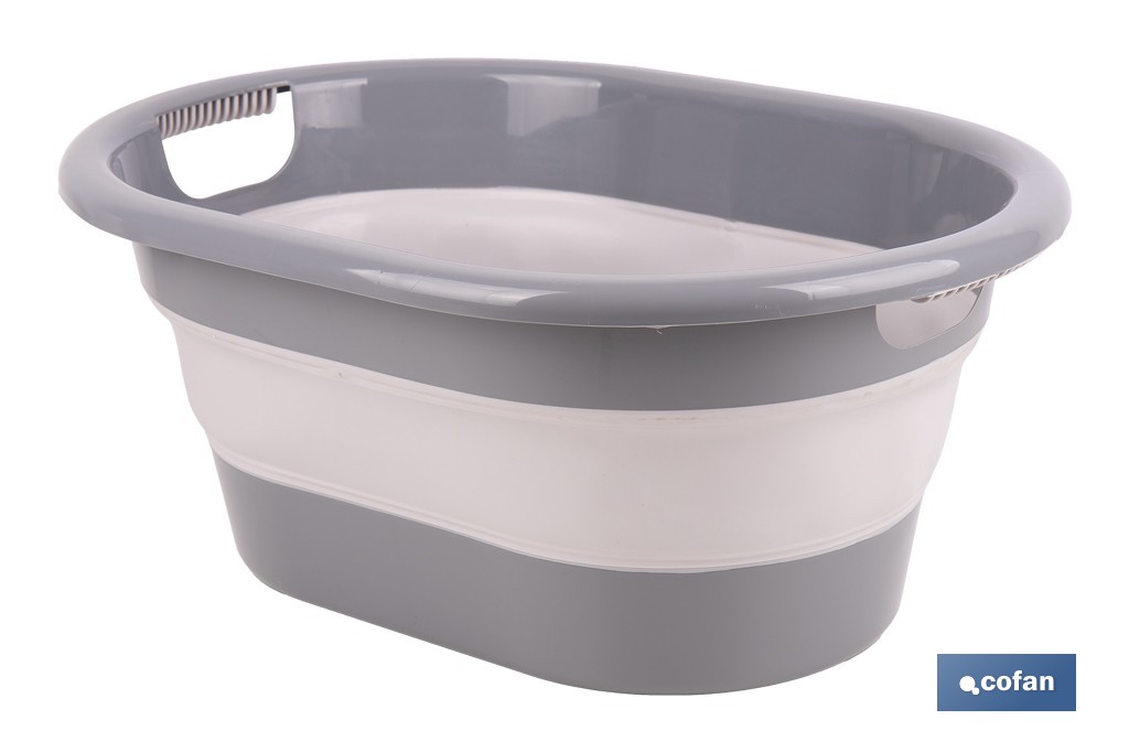 BARREÑO PLEGABLE GRIS/BLANCO 18 L (PACK: 1 UDS)