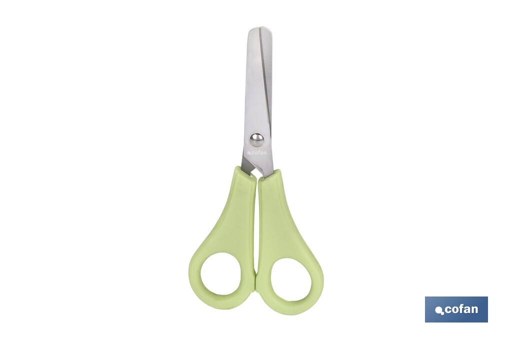 TIJERA ESCOLAR CON PUNTA REDONDA DE COLOR VERDE 13,3 CM (PACK: 1 UDS)