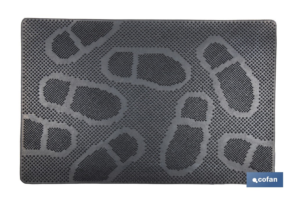 FELPUDO INTERIOR/EXTERIOR DE CAUCHO 40 X 60 X 0,8 CM DISEÑO CON HUELLAS (PACK: 1 UDS)