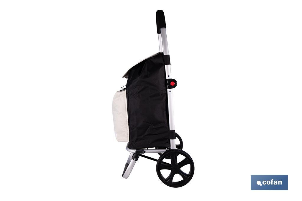 CARRO DE LA COMPRA NEGRO Y BEIGE PLEGABLE DE ALUMINIO CON 2 RUEDAS GRANDES 43 L (PACK: 1 UDS)