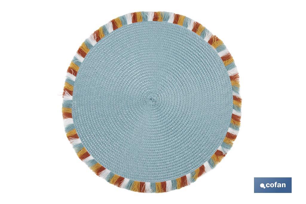 BAJOPLATO REDONDO DE COLOR AZUL MEDIDA 38 CM (PACK: 6 UDS)