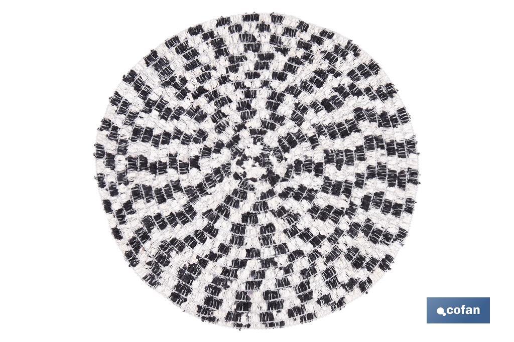 BAJOPLATO REDONDO DE COLOR NEGRO Y BEIGE MEDIDA 38 CM (PACK: 6 UDS)