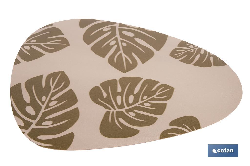 BAJOPLATO FORMA TRIANGULAR DE COLOR MARRON CLARO  ESTAMPADO  MEDIDA 45 X 36 CM (PACK: 6 UDS)