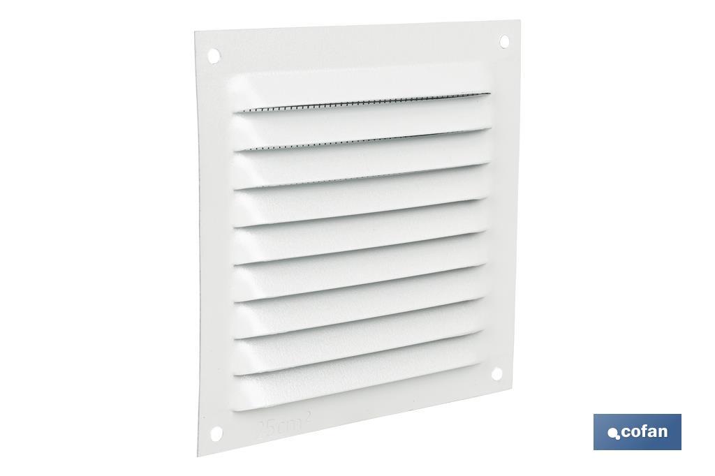 REJILLA DE VENTILACIÓN ALUMINIO BLANCO CON MOSQUITERA 10 X 10 CM (PACK: 5 UDS)