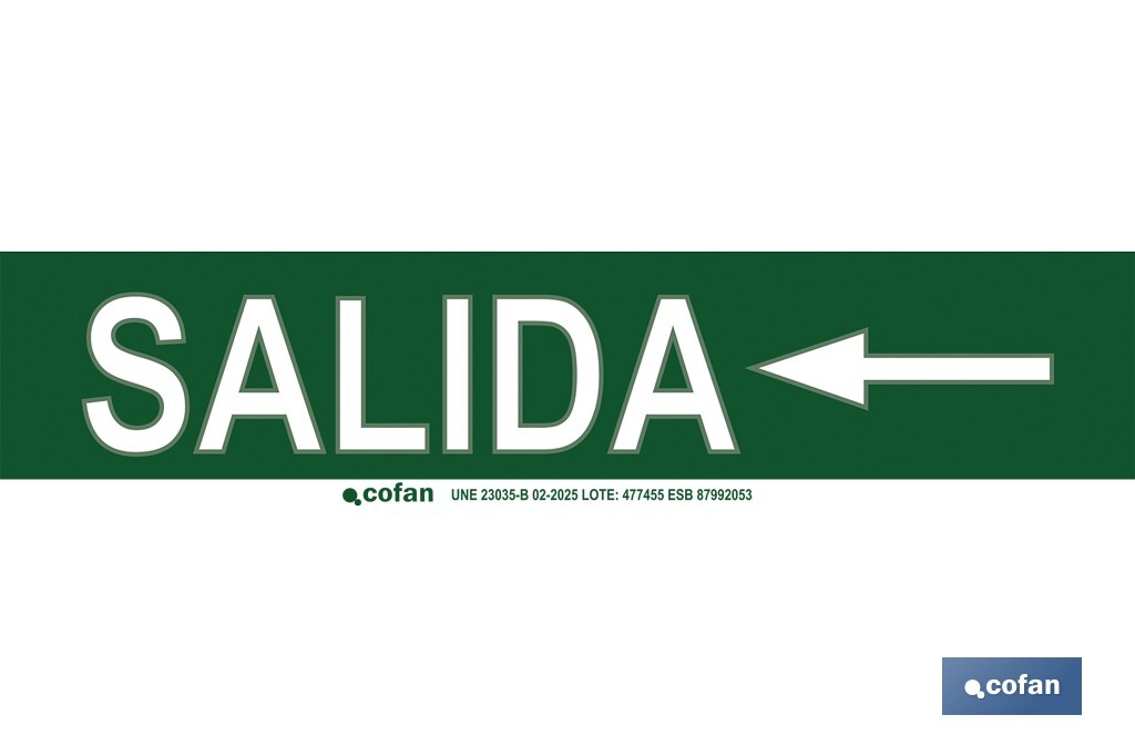 SEÑAL LUMINISCENTE 400X100MM. (PACK: 1 UDS)