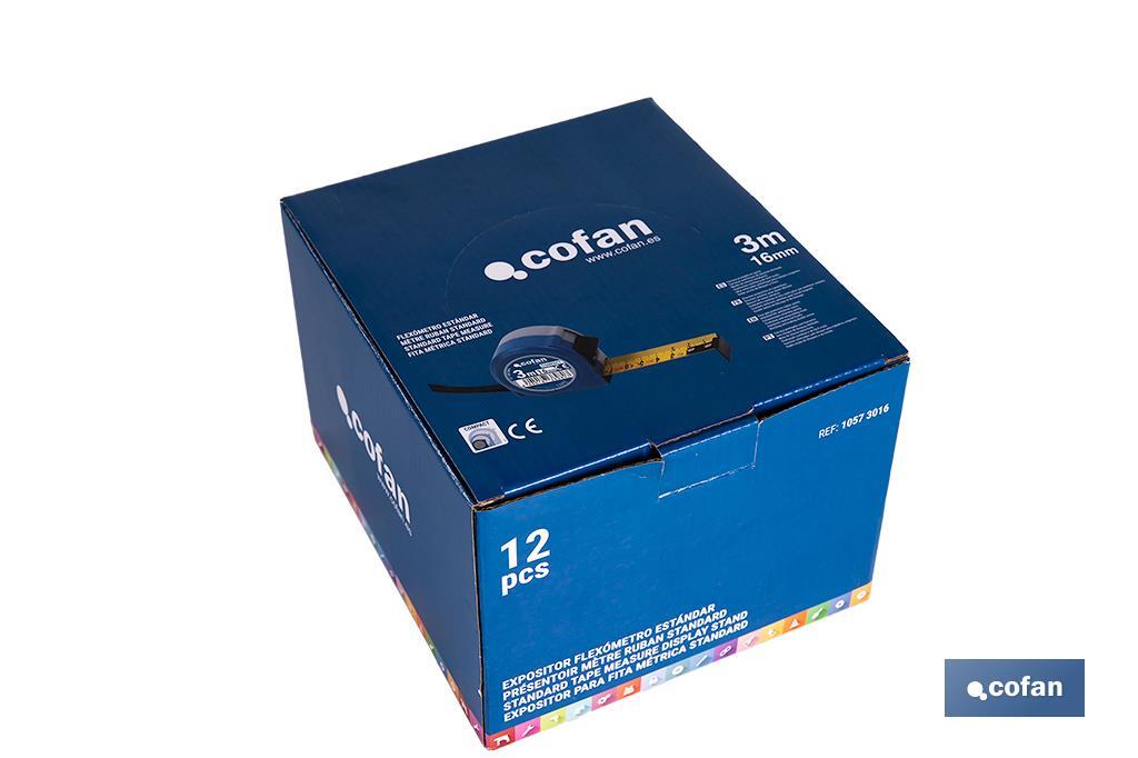 EXPOSITOR FLEXÓMETRO ESTÁNDAR 16 MM X 3 M 12 UDS. (PACK: 1 UDS)