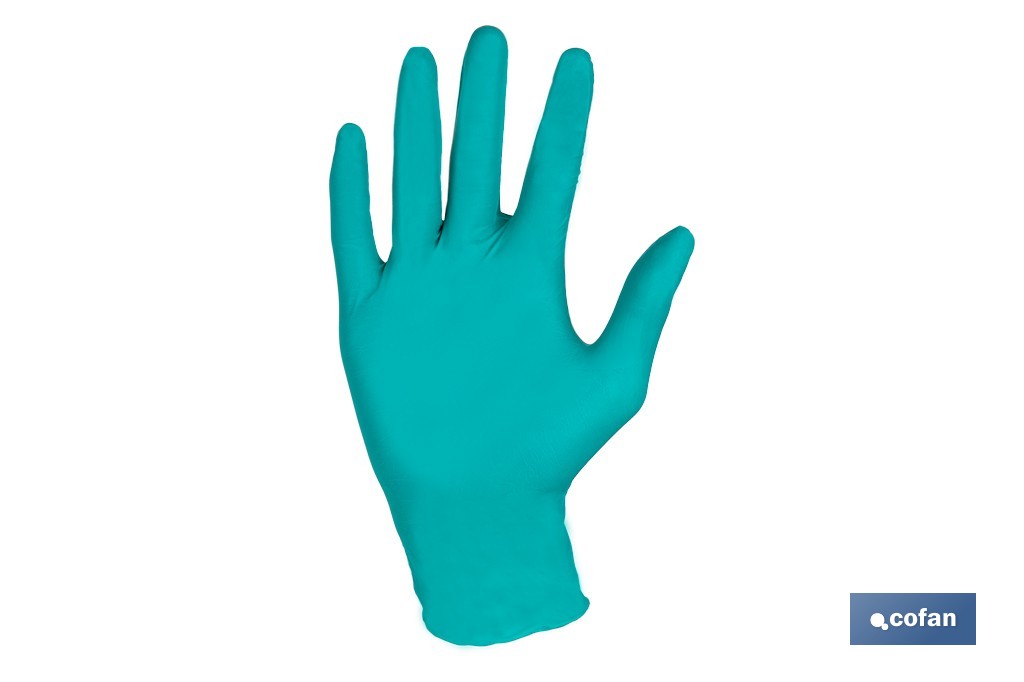 CAJA 100 UDS. GUANTES NITRILO VERDE COFAN PROTECCION FITOSANITARIOS T-M (PACK: 1 UDS)