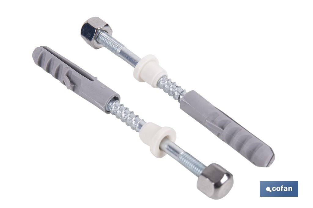 SET 2 PCS PARA SANITARIO WC 5 X 80 ZINCADO