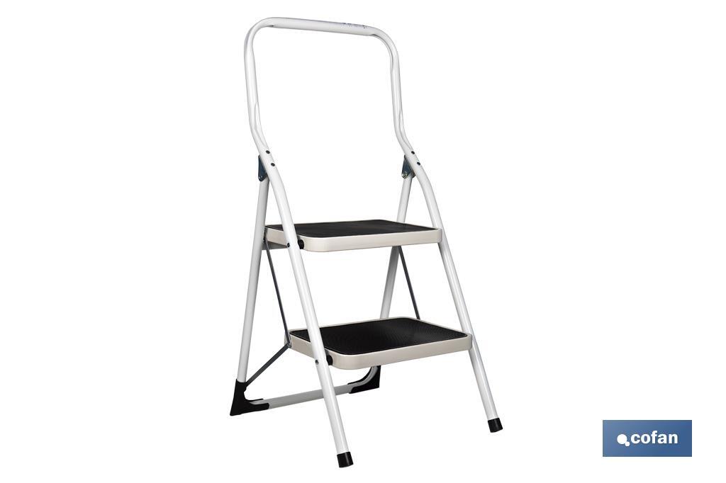 ESCALERA DOMÉSTICA ACERO 2 PELDAÑOS ALTURA 46 CM (PACK: 1 UDS)