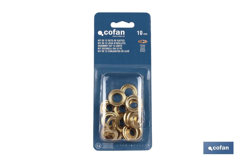 KIT DE 12 SETS DE OJETES 10 mm