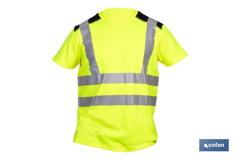 CAMISETA DE ALTA VISIBILIDAD MODELO ATLAS AMARILLA Y NEGRA TALLA L