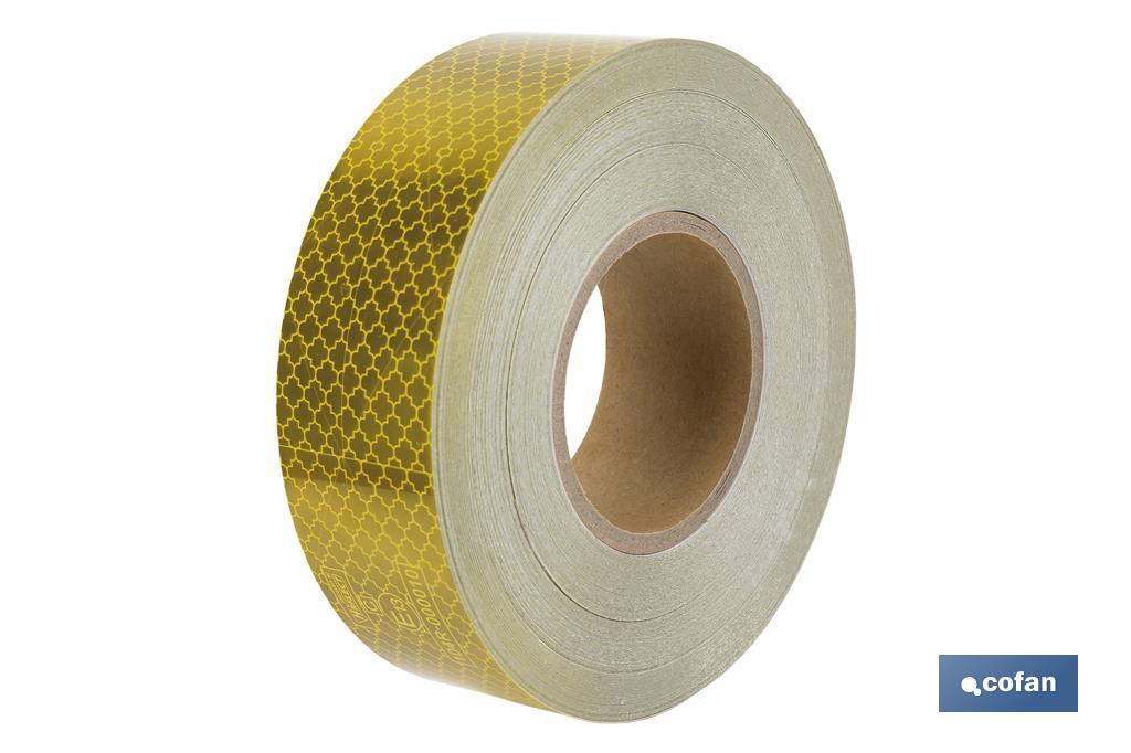 ROLLO RETROREFLECTANTE CONTINUO - 50M AMARILLO (PACK: 1 UDS)