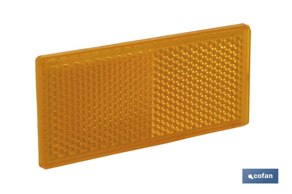 CATADIÓPTRICO RECTANGULAR ÁMBAR 79 X 35 MM ADHESIVO