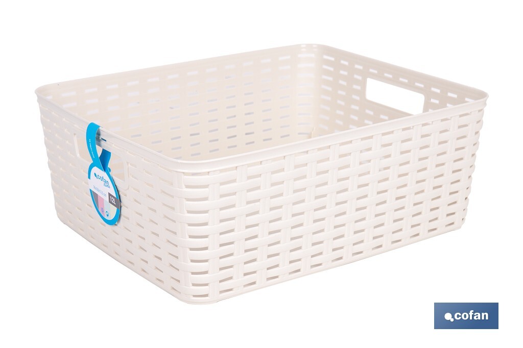 CESTA  MULTIUSOS 12L 36X28X13.5 cm BEIGE