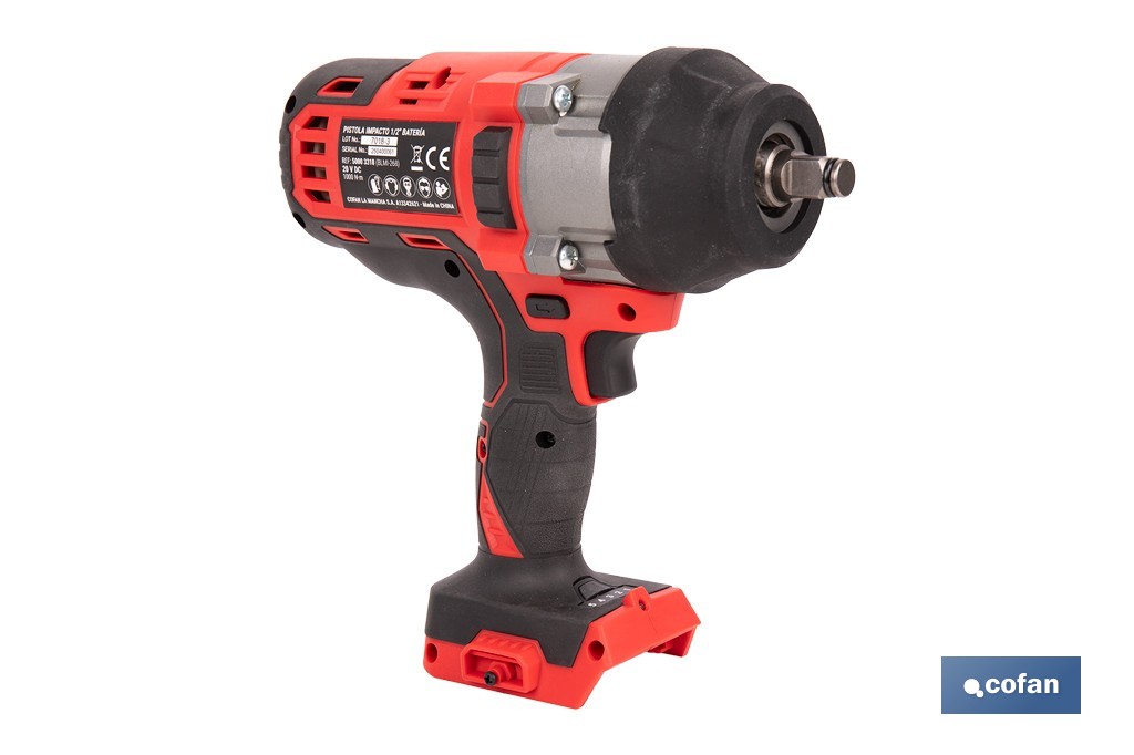 PISTOLA IMPACTO 1/2 BATERÍA LI-ION 20 V 1000 NM SIN CARGADOR NI BATERÍA