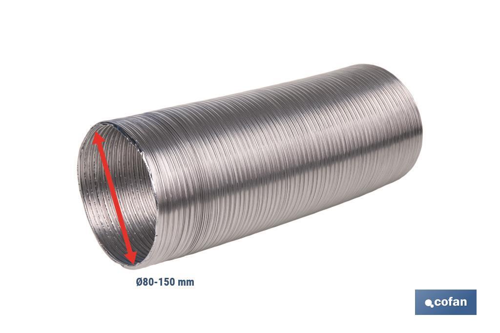 TUBO FLEXIBLE SEMIRRÍGIDO ALUMINIO Ø100 MM X 1,5 M