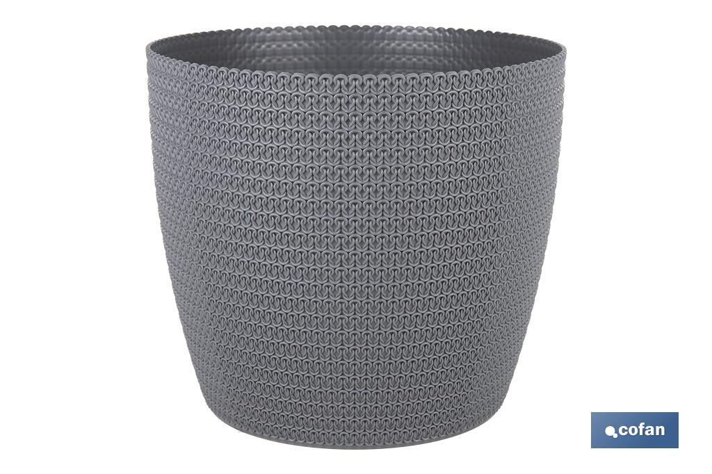 MACETA O MACETERO TRENZADA COLOR GRIS OSCURO PP Ø 215 X 185 MM 5,2 L