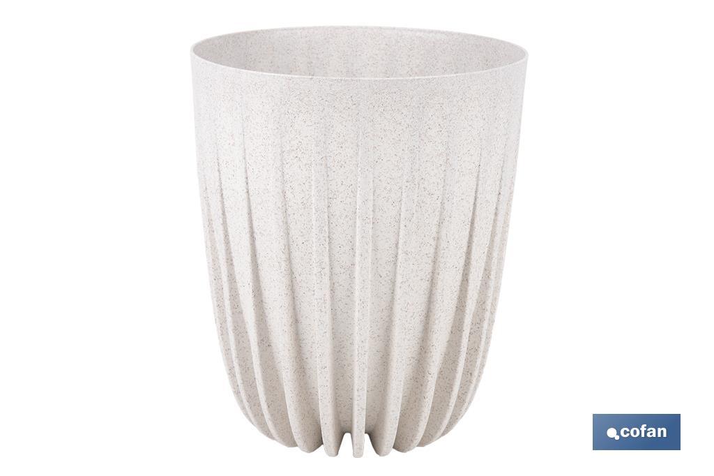 MACETA CON FILTRO DE DRENAJE A RAYAS COLOR BLANCO WPC Ø 300 X 356 MM 11,6 L VENTA UNITARIA