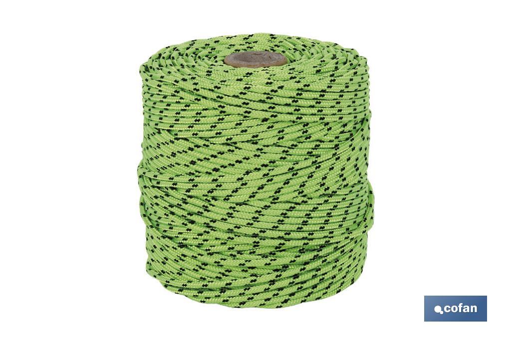 CORDÓN TRENZADO HIPPIE VERDE/NEGRO 3MM X 100 M (PACK: 1 UDS)