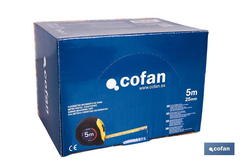 EXPOSITOR DE FLEXÓMETROS CON PROTECCIÓN DE GOMA 25 MM X 5 M 6 UDS. (PACK: 1 UDS)