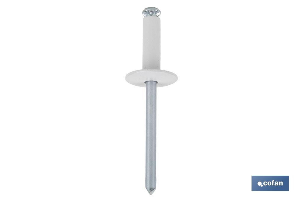 REMACHE FLOR ALA ANCHA 4 X 20 MM BLANCO (PACK: 500 UDS)