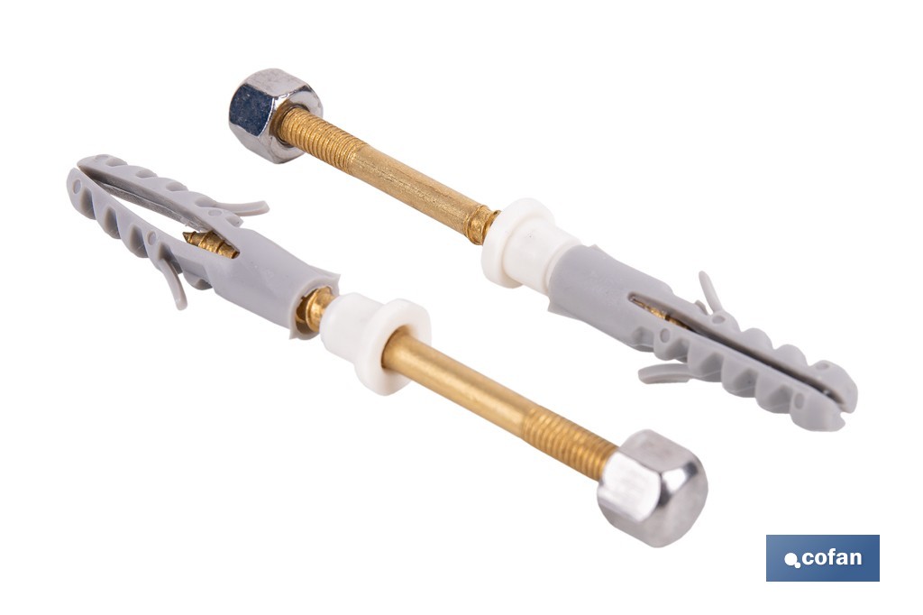 SET 2 PCS PARA SANITARIO WC 5 X 80 LATÓN (PACK: 1 UDS)