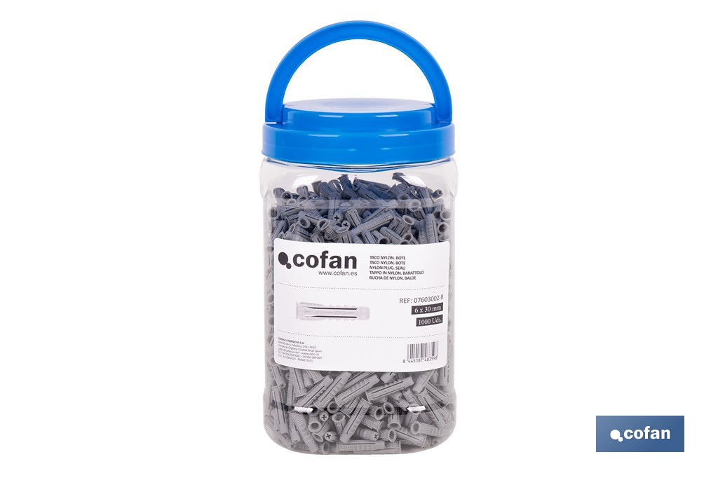 TACO NYLON PA-6 M-6X30 BOTE DE 1.000 UDS. (PACK: 1 UDS)