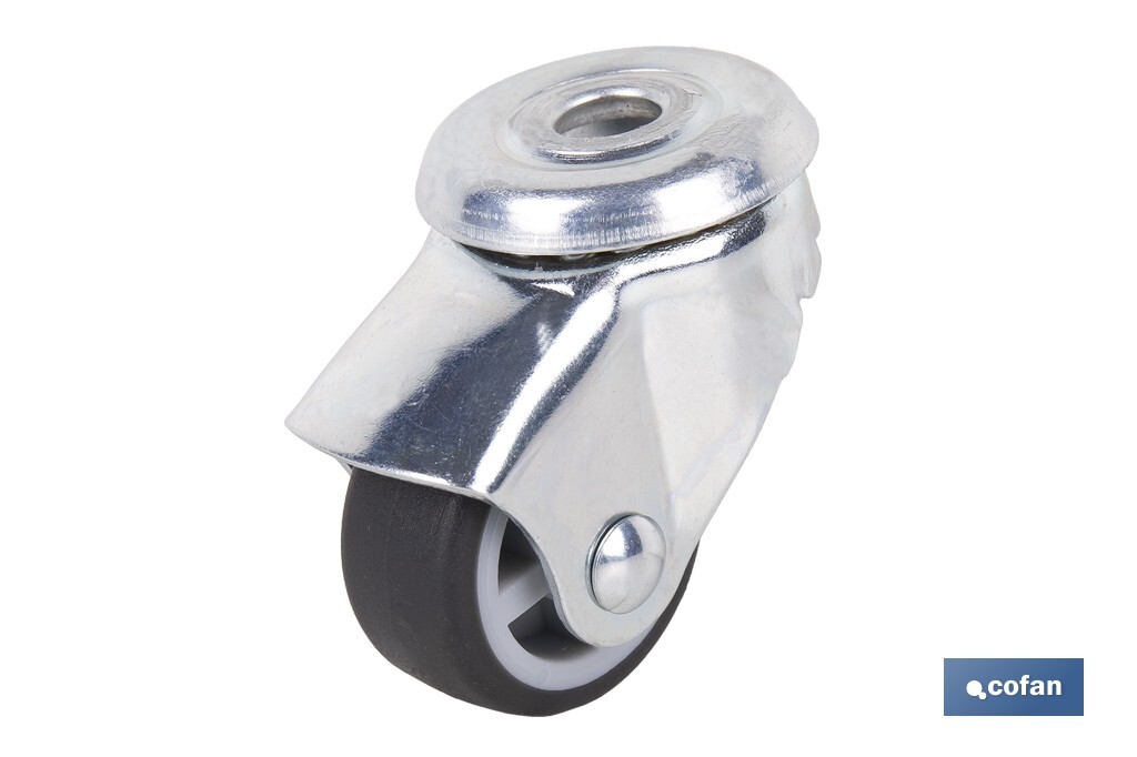 RUEDA GOMA/GRIS PASANTE Ø30X18MM (PACK: 4 UDS)