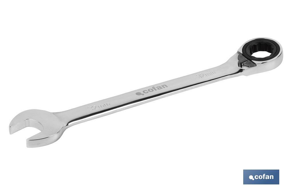 LLAVE COMBINADA CARRACA REVERS. 32MM (PACK: 1 UDS)