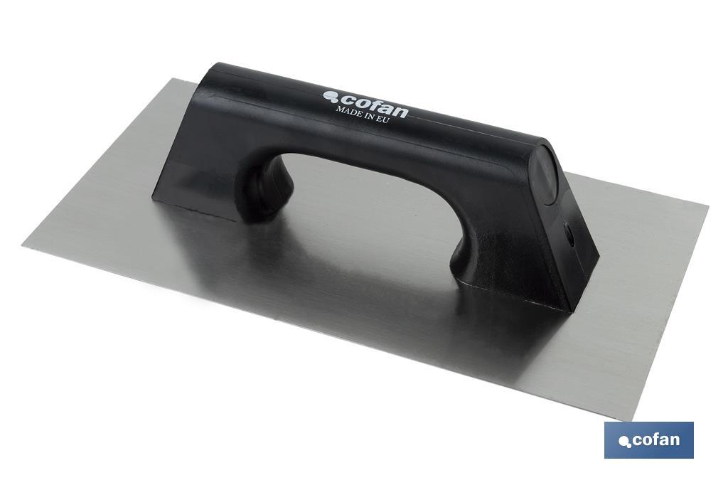 LLANA MODELO RECTANGULAR MANGO PLÁSTICO 300x150x0,7 mm (PACK: 1 UDS)