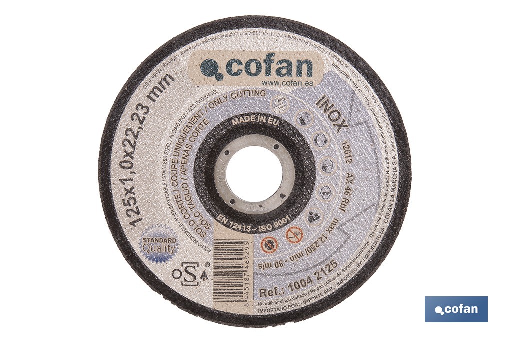 DISCO CORTE - 125X1,0X22,23 METAL STAND. (PACK: 1 UDS)