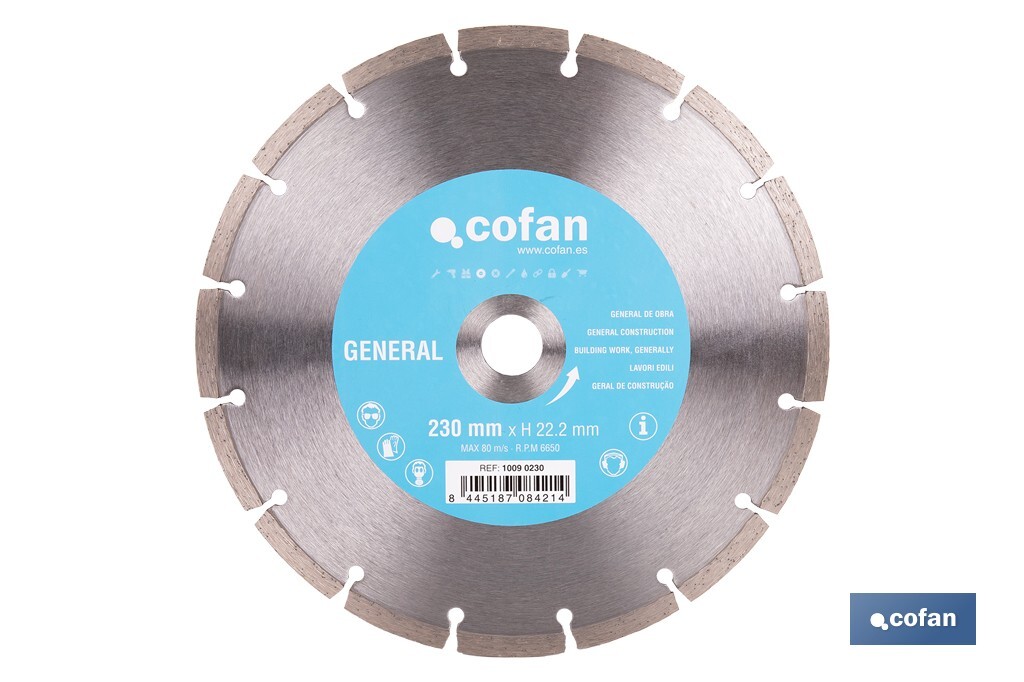 DISCO DIAM. UNIVERSAL BASICO 230 MM. (PACK: 1 UDS)