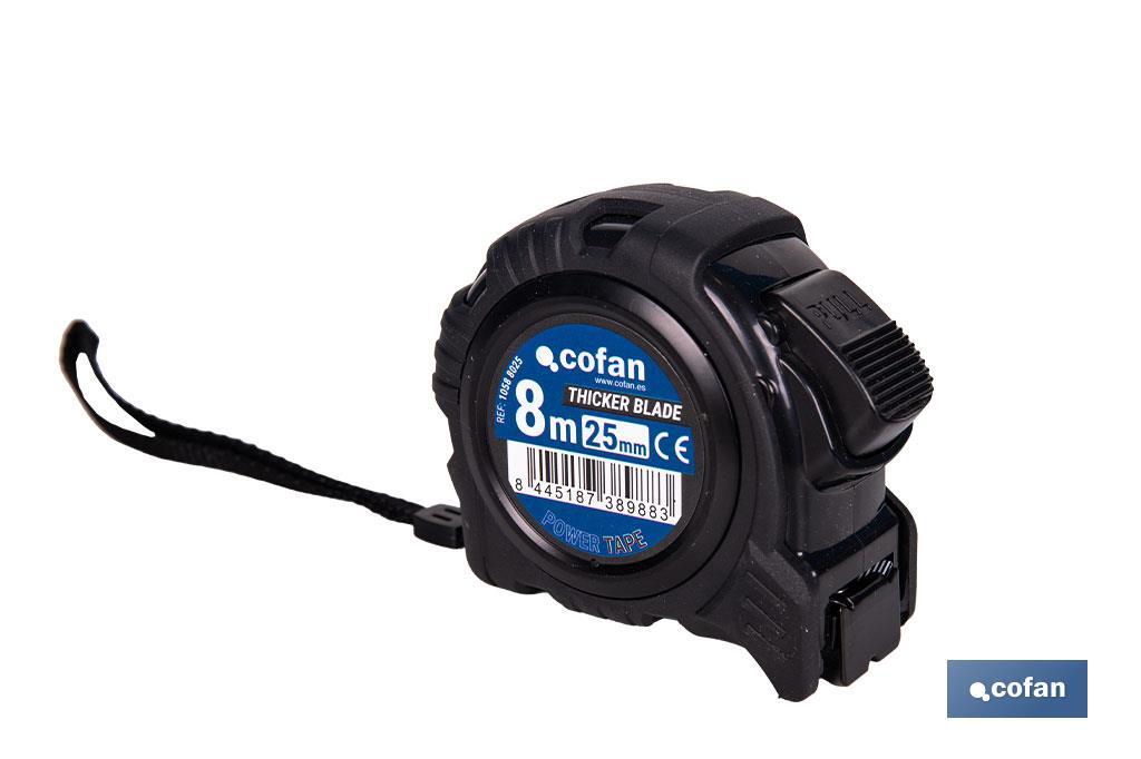 FLEXÓMETRO HOJA NEGRA DOBLE CARA 25 MM X 8 M (PACK: 1 UDS)