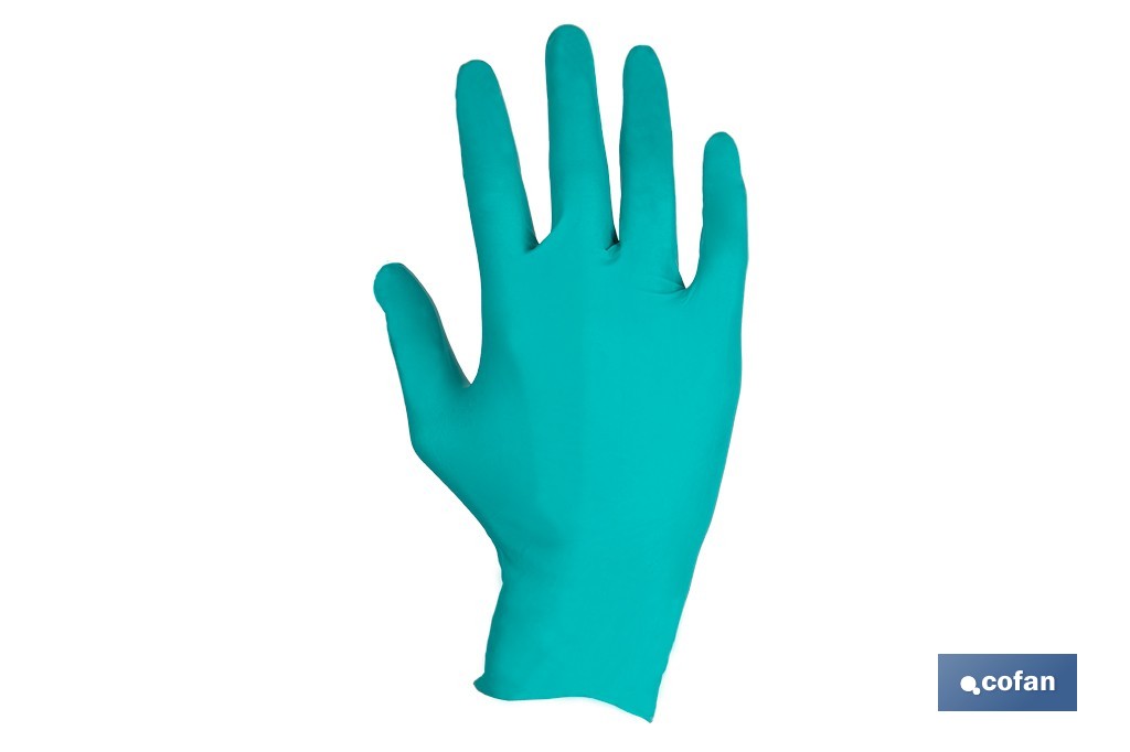 CAJA 100 UDS. GUANTES NITRILO VERDE COFAN PROTECCION FITOSANITARIOS T-S (PACK: 1 UDS)