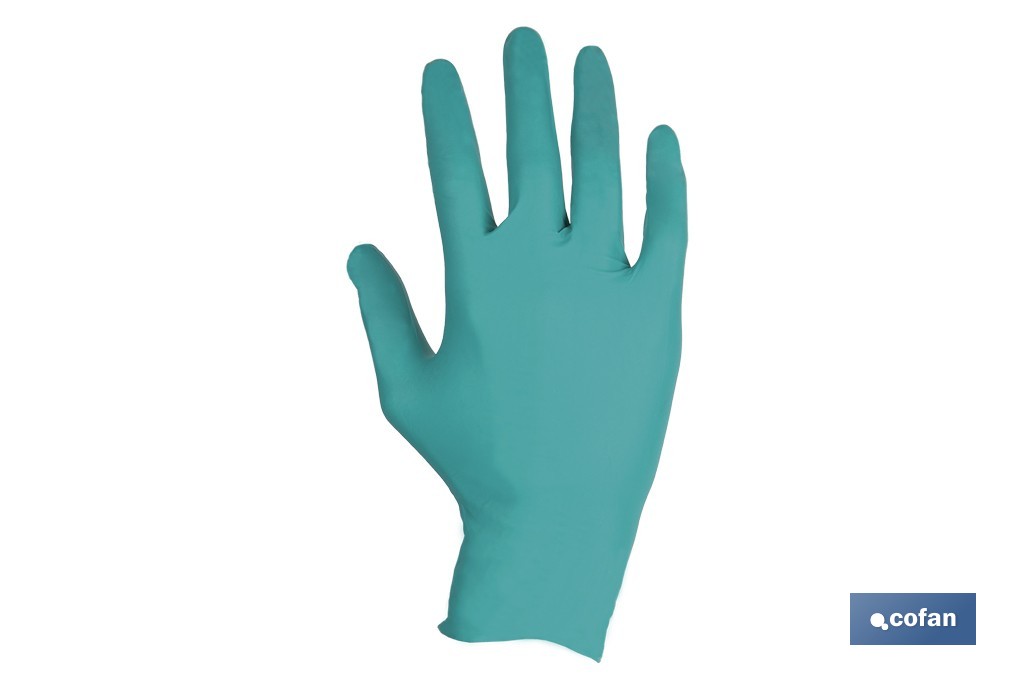 CAJA 100 UDS. GUANTES NITRILO VERDE COFAN PROTECCION FITOSANITARIOS T-XL (PACK: 1 UDS)