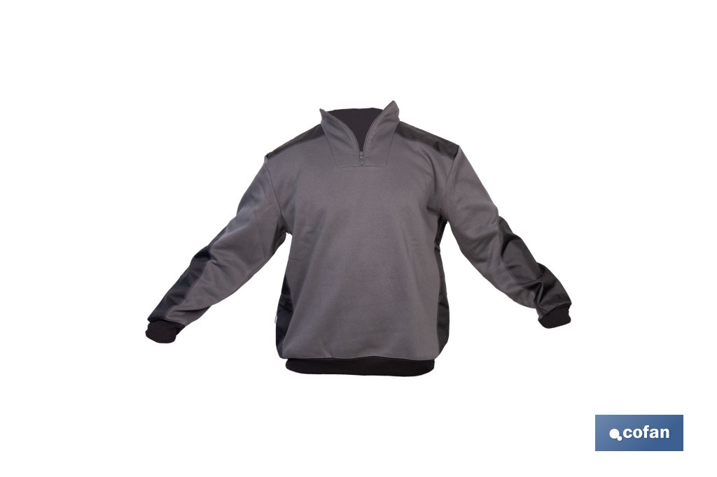 SUDADERA RANGER CUELLO CREMALLERA 280GMS GRIS-NEGRO T-M (PACK: 1 UDS)