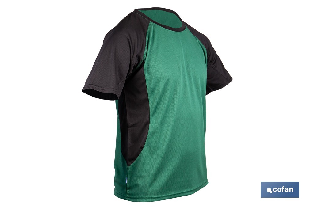 CAMISETA TRANSPIRABLE MODELO PILOTE VERDE-NEGRA 160 g/m2 TALLA-XXXL (PACK: 1 UDS)