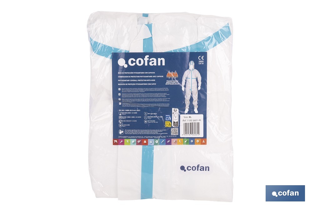 BUZO C/CAPUCHA FITOSANITARIOS ISO 27065 TALLA XL (PACK: 1 UDS)