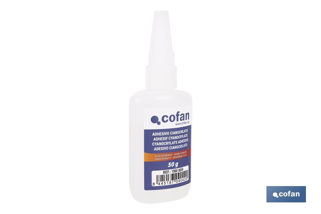 ADHESIVO CIANOACRILATO. ALTA DENSIDAD 50 G (PACK: 1 UDS)