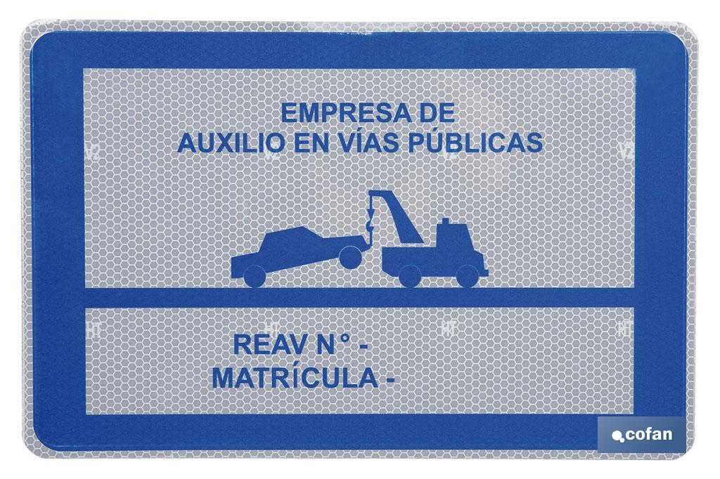 PLACA GRUA DE SERV. AUXILIOS EN CARRETERA (PACK: 1 UDS)