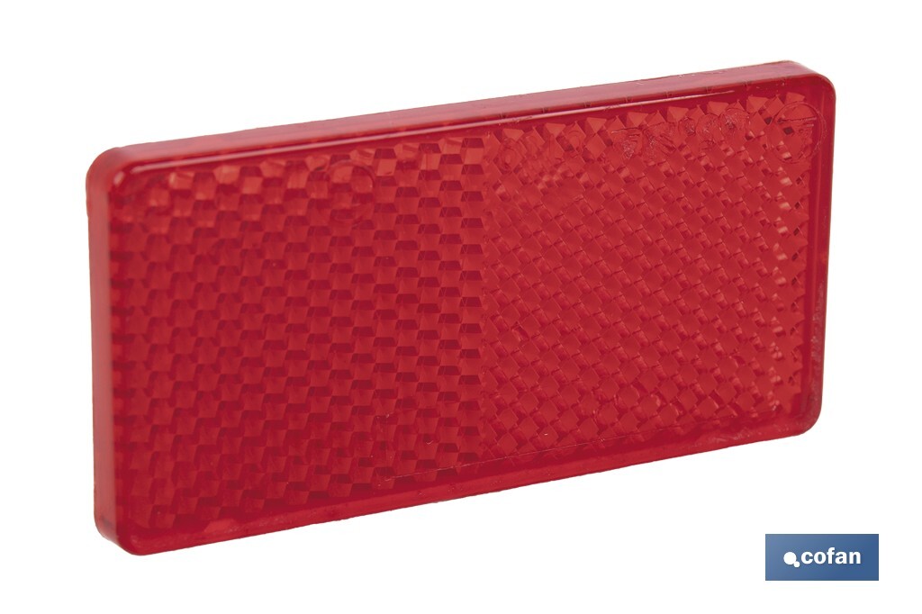CATADIÓPTRICO RECTANGULAR ROJO 71 X 35 MM CON ADHESIVO (PACK: 1 UDS)