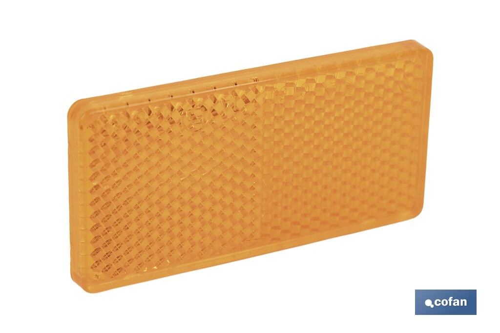 CATADIÓPTRICO RECTANGULAR ÁMBAR 71 X 35 MM CON ADHESIVO (PACK: 1 UDS)
