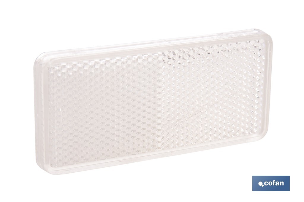 CATADIÓPTRICO RECTANGULAR BLANCO 94 X 44 MM CON ADHESIVO (PACK: 1 UDS)