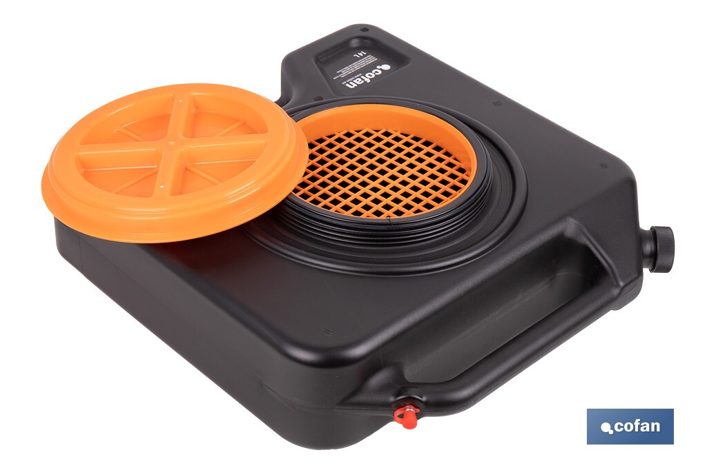 RECOGEDOR DE ACEITE USADO CON TAPA Y FILTRO 14 L (PACK: 1 UDS)