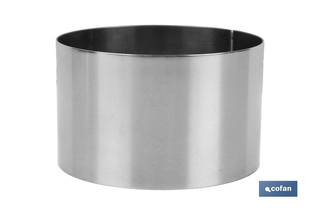 MOLDE REDONDO PARA EMPLATAR ACERO INOXIDABLE  10 X 6 CM (PACK: 1 UDS)