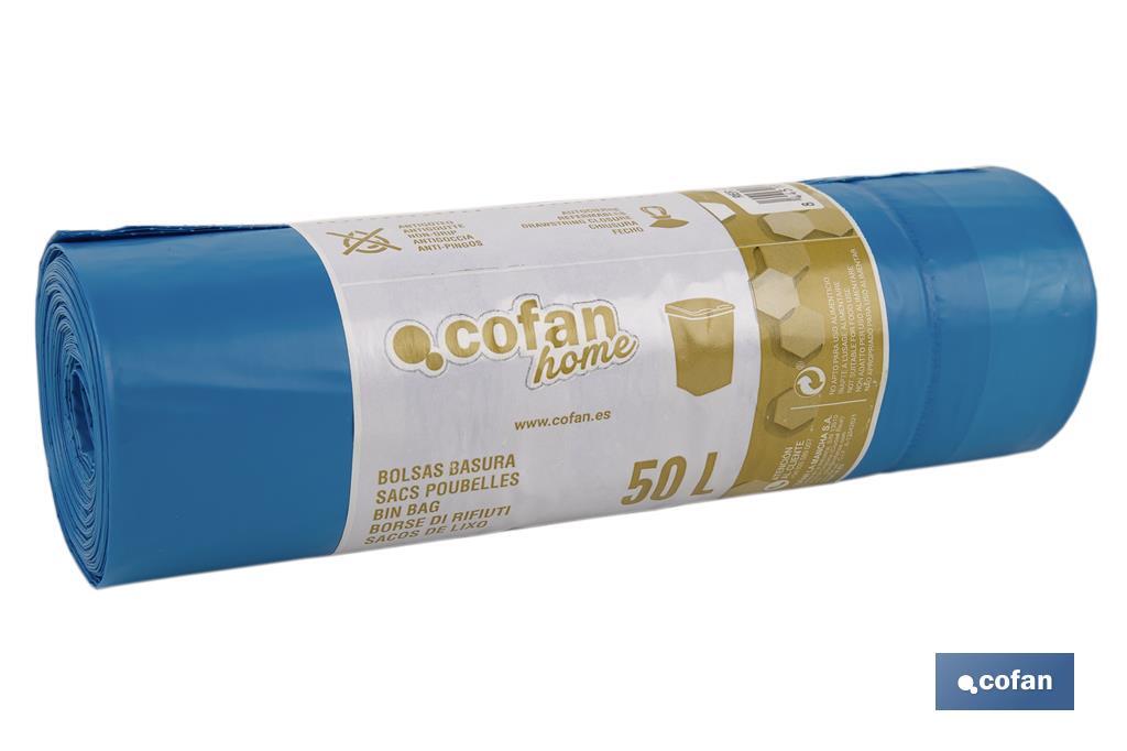 BOLSA DE BASURA  AUTOCIERRE PERFUMADA  70 x70 CM G.120 COLOR AZUL10 UDS 50l (PACK: 1 UDS)