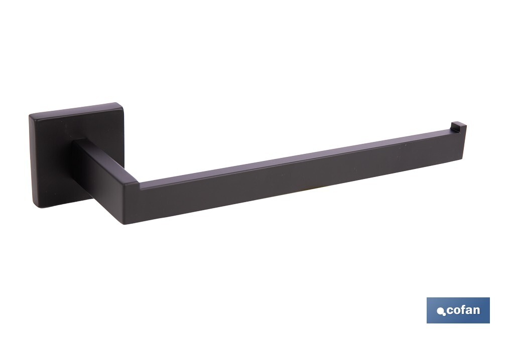 TOALLERO NEGRO MATE DE ACERO CON DISEÑO CUADRADO GAMA FAIAL 27 X 8 X 5,5 CM (PACK: 1 UDS)