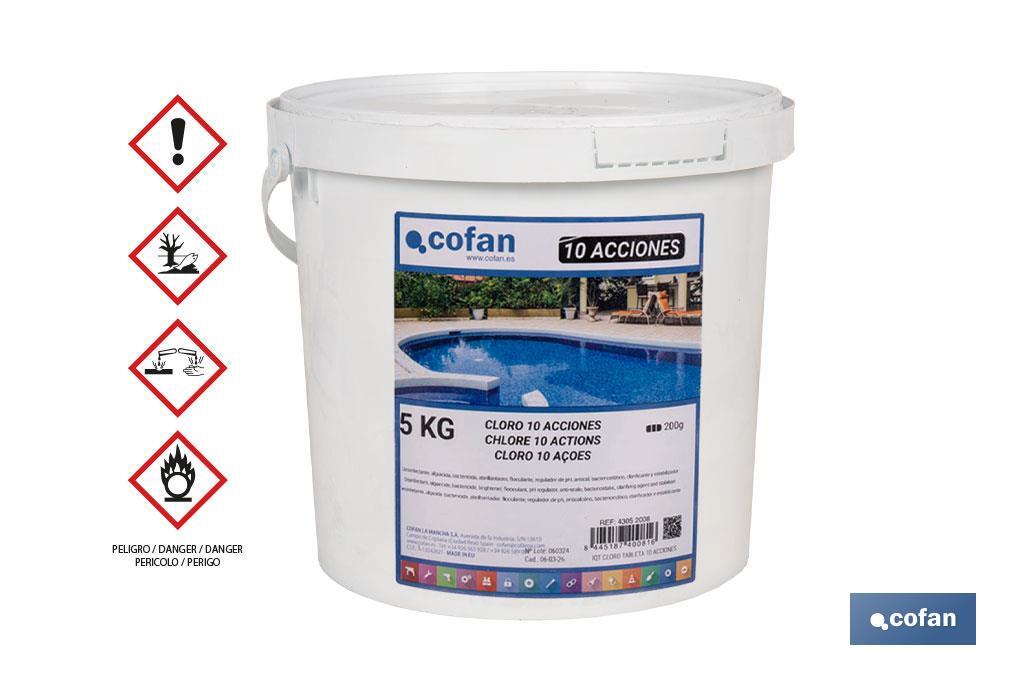 CLORO 10 ACCIONES TABLETA 5 KG COFAN (PACK: 1 UDS)