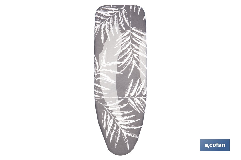 FUNDA ACOLCHADA PARA TABLA DE PLANCHAR 135 X 53 CM RAMAS GRIS BITONAL (PACK: 1 UDS)